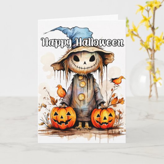 Trick oder Behandlung der Halloween-Skorbut Karte (Gelbe Blume)