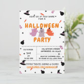Trick oder Behandlung, Einladung von Halloween-Par (Stehend Vorderseite)