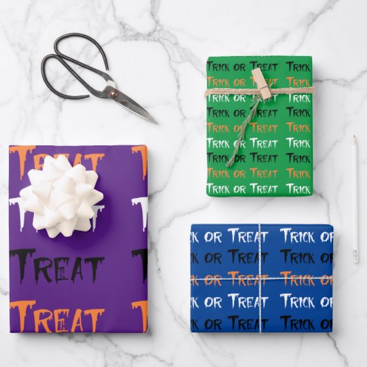 Trick oder Behandlung Geschenkpapier Set (Vorderseite)