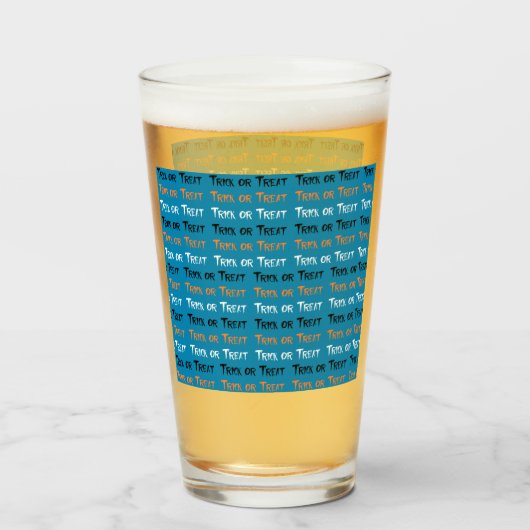 Trick oder Behandlung Glas (Rückseite (gefüllt))