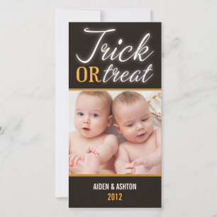 TRICK ODER BEHANDLUNG HALLOWEEN FOTOKARTE FEIERTAGSKARTE