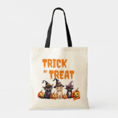 TRICK ODER BEHANDLUNG, HALLOWEEN KATZEN MIT HATTEN TRAGETASCHE (Rückseite)