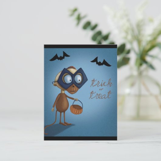 Trick oder Behandlung - Halloween Postkarte (Stehend Vorderseite)