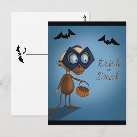 Trick oder Behandlung - Halloween Postkarte (Vorne/Hinten)
