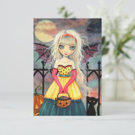 Trick oder Behandlung Halloween-Postkarte Karte (Stehend Vorderseite)