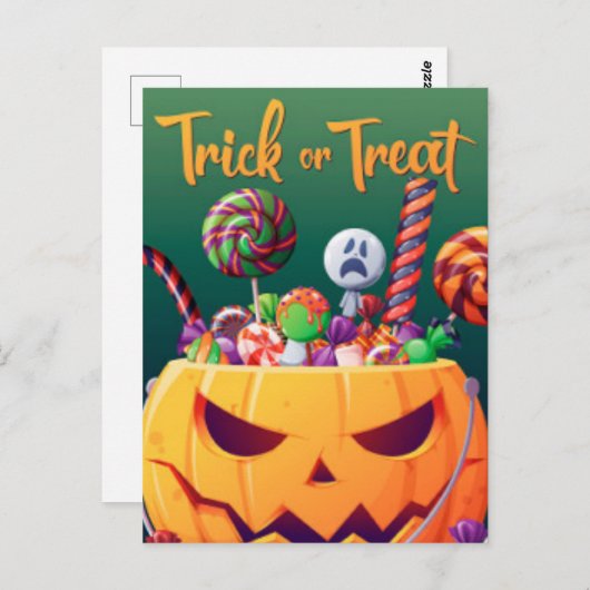 Trick oder Behandlung Halloween-Postkarte Postkarte (Vorne/Hinten)