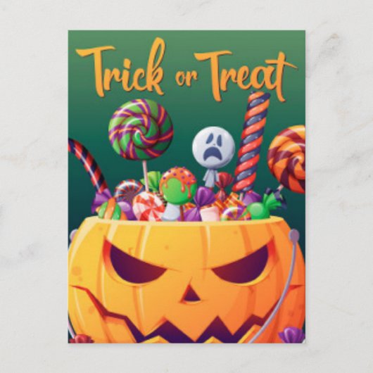 Trick oder Behandlung Halloween-Postkarte Postkarte (Vorderseite)