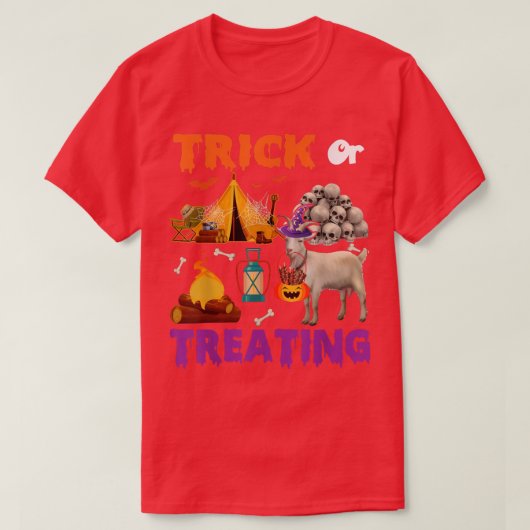 Trick oder Behandlung Halloween Ziege Camping Beän T-Shirt (Design vorne)