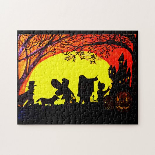 TRICK ODER BEHANDLUNG IM HALLOWEN NIGHT-Puzzle Puzzle (Horizontal)