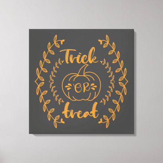 Trick oder Behandlung im Rahmen von Pflanze Leinwanddruck (Vorderseite)