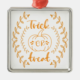 Trick oder Behandlung im Rahmen von Pflanze Ornament Aus Metall