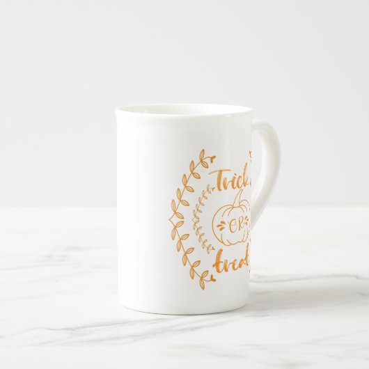 Trick oder Behandlung im Rahmen von Pflanze Porzellantasse (Vorderseite Rechts)