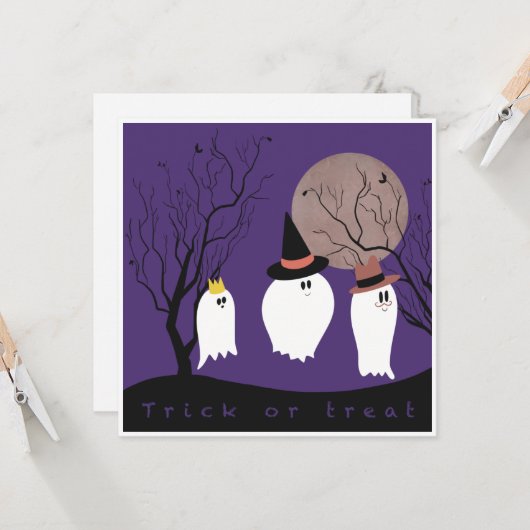 Trick oder Behandlung Karte (Vorderseite/Rückseite Beispiel)