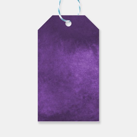 Trick oder Behandlung Lila Geschenkanhänger (Rückseite)