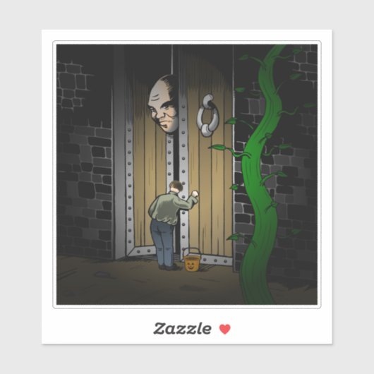 Trick oder Behandlung mit Jack Aufkleber (Blatt)