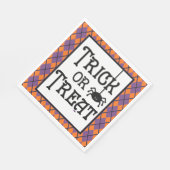Trick oder Behandlung mit Spiderweb Orange & Black Serviette (Ecke)