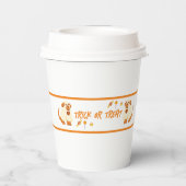 Trick oder Behandlung mit Welpen Pappbecher (Rückseite)