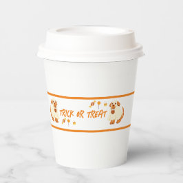 Trick oder Behandlung mit Welpen Pappbecher