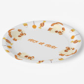 Trick oder Behandlung mit Welpen Pappteller (Schrägansicht)