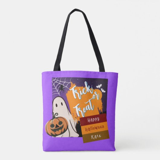 Trick oder Behandlung, Name, halloween orange Pump Tasche (Rückseite)