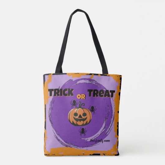 Trick oder Behandlung, Name, halloween orange Pump Tasche (Rückseite)