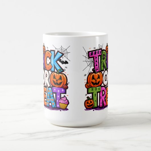 TRICK ODER BEHANDLUNG | Niedliches Halloween-Bash- Kaffeetasse (Mittel)