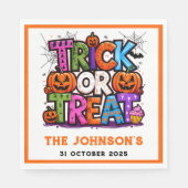 TRICK ODER BEHANDLUNG | Niedliches Halloween-Bash- Serviette (Vorderseite)