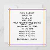 Trick oder Behandlung oder TRUNK oder Leckerei Einladung (Rückseite)