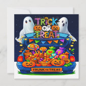 Trick oder Behandlung oder TRUNK oder Leckerei Einladung (Vorderseite)
