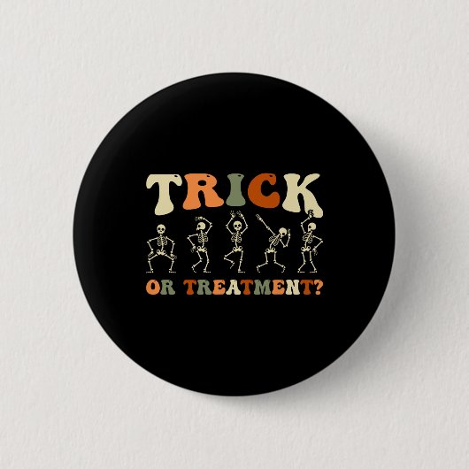Trick oder Behandlung Physikalische Therapie Hallo Button (Vorderseite)