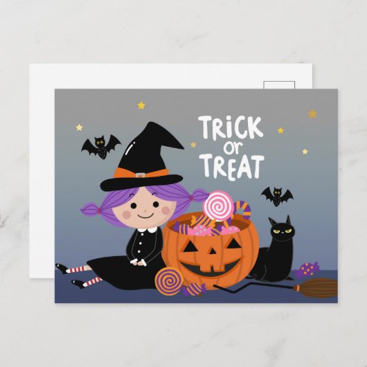 Trick oder Behandlung Postkarte (Vorne/Hinten)