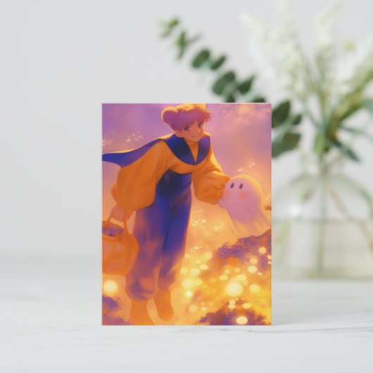 Trick oder Behandlung Postkarte (Stehend Vorderseite)