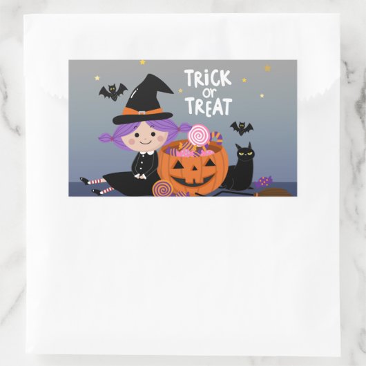 Trick oder Behandlung Rechteckiger Aufkleber (Tasche)