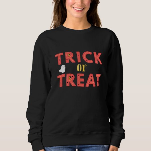 Trick oder Behandlung schwarzer Frauen Sweatshirt (Vorderseite)