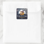 Trick oder Behandlung Spooky Jack O'Lantern Indivi Quadratischer Aufkleber (Tasche)