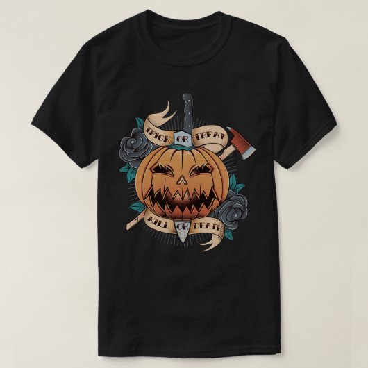 Trick oder Behandlung T-Shirt (Design vorne)