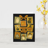Trick oder Behandlung Vintagen Halloween Retro Pos Karte (Gelbe Blume)