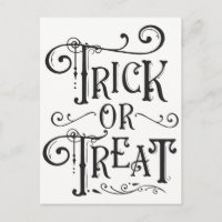 Trick oder Behandlung Vintager Typografie Typ Hall