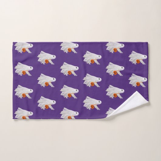 Trick oder Behandlung von Geist mit Kürbiskandy Ei Badhandtuch Set (Handtuch)