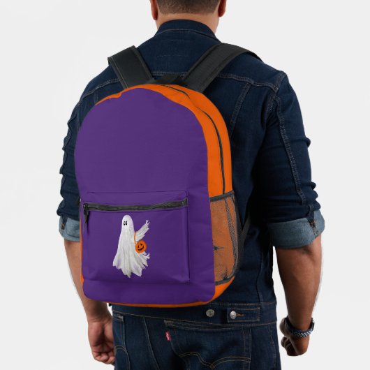 Trick oder Behandlung von Geist mit Kürbiskandy Ei Bedruckter Rucksack (Insitu (Modell))