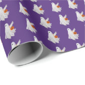 Trick oder Behandlung von Geist mit Kürbiskandy Ei Geschenkpapier (Rolleneckpunkt)