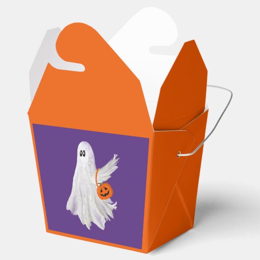 Trick oder Behandlung von Geist mit Kürbiskandy Ei Geschenkschachtel (Geöffnet)