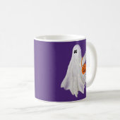 Trick oder Behandlung von Geist mit Kürbiskandy Ei Kaffeetasse (VorderseiteRechts)