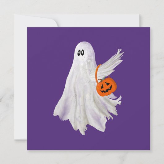 Trick oder Behandlung von Geist mit Kürbiskandy Ei Karte (Vorderseite)