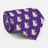 Trick oder Behandlung von Geist mit Kürbiskandy Ei Krawatte (Gerollt)