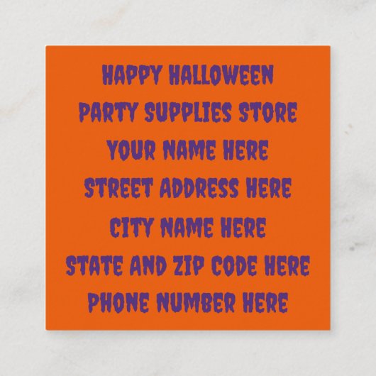 Trick oder Behandlung von Geist mit Kürbiskandy Ei Quadratische Visitenkarte (Rückseite)