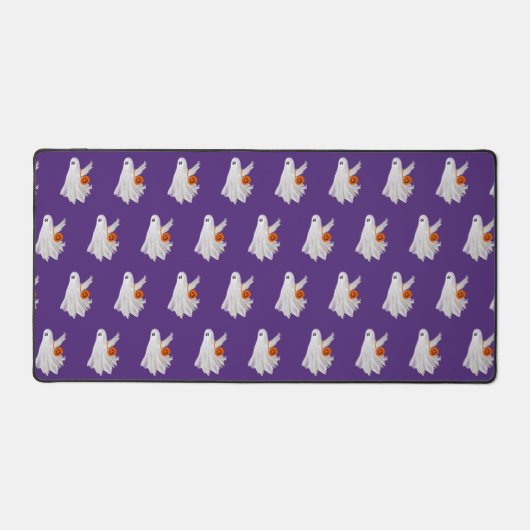 Trick oder Behandlung von Geist mit Kürbiskandy Ei Schreibtischunterlage (Vorderseite)