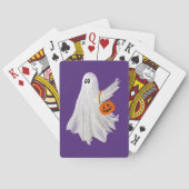 Trick oder Behandlung von Geist mit Kürbiskandy Ei Spielkarten (Rückseite)