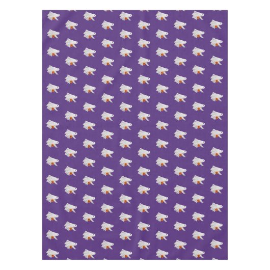 Trick oder Behandlung von Geist mit Kürbiskandy Ei Tischdecke (Vorderseite)