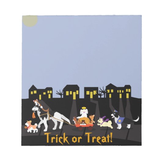 Trick oder Behandlung von Haustieren Notizblock (Vorderseite)